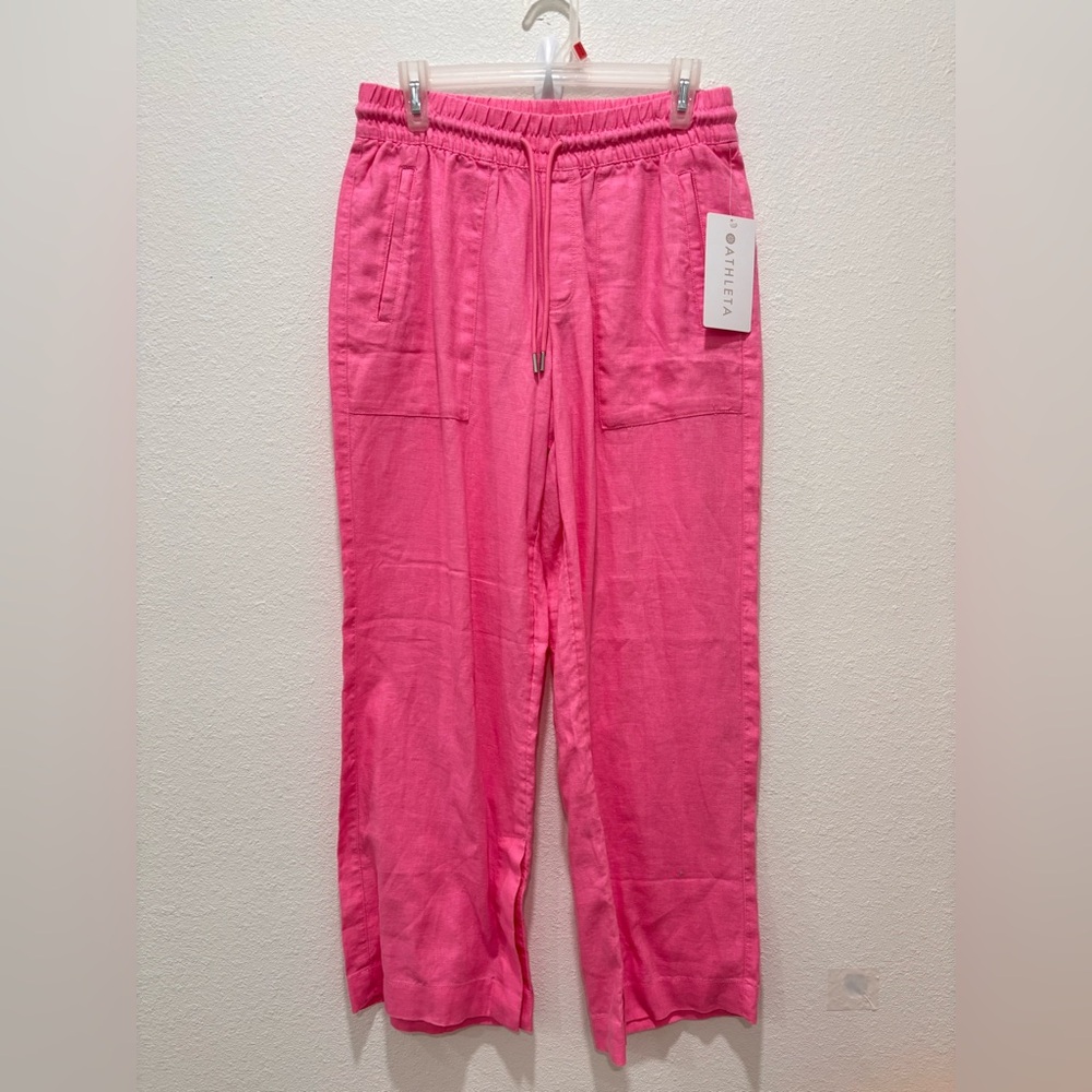 NWT Athleta Retreat Linen High Rise Wide Leg Pant - Picture 7 of 7